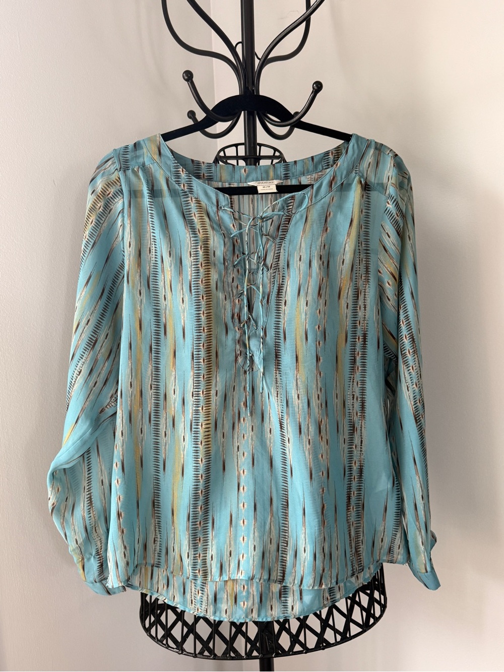 Ariat Aqua Striped Lace-Up Women's Blouse